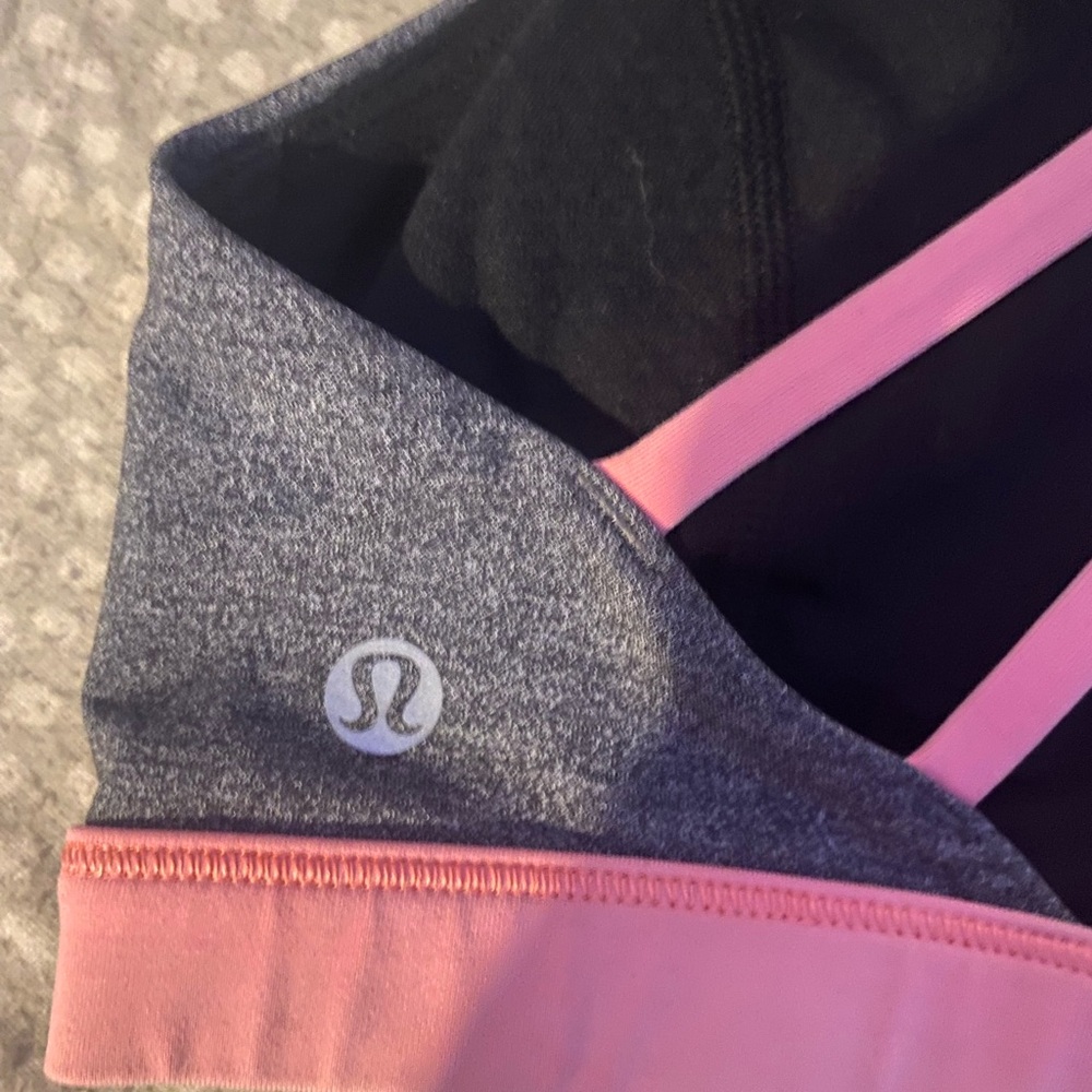 Lululemon Athletica Pink and Gray Sports Bra